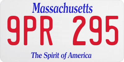 MA license plate 9PR295