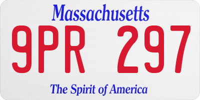MA license plate 9PR297