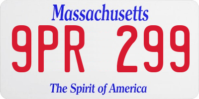 MA license plate 9PR299