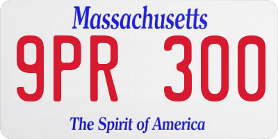 MA license plate 9PR300