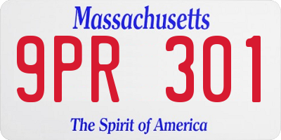 MA license plate 9PR301