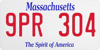 MA license plate 9PR304