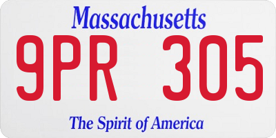 MA license plate 9PR305