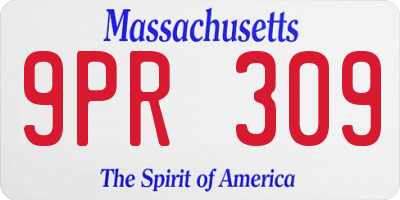 MA license plate 9PR309