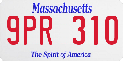 MA license plate 9PR310