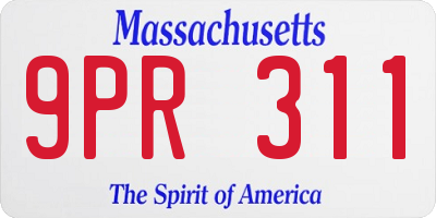 MA license plate 9PR311