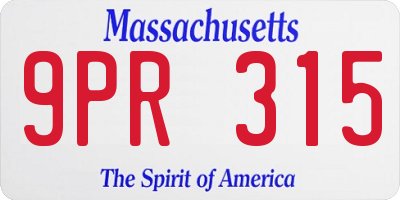 MA license plate 9PR315