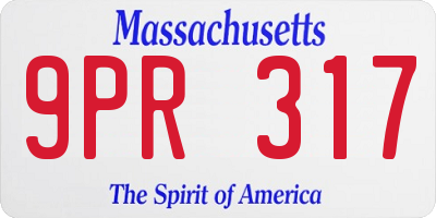 MA license plate 9PR317