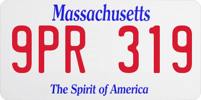 MA license plate 9PR319