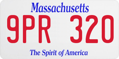 MA license plate 9PR320