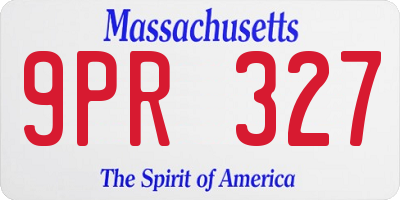 MA license plate 9PR327