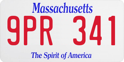 MA license plate 9PR341