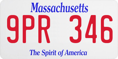 MA license plate 9PR346