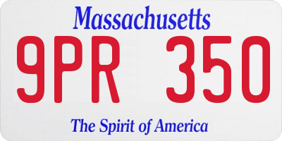 MA license plate 9PR350
