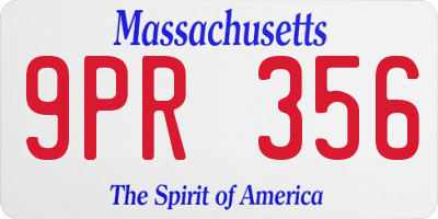 MA license plate 9PR356