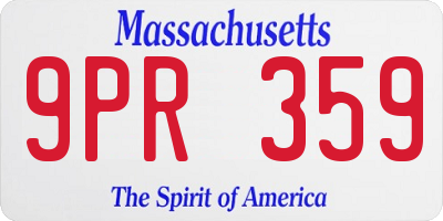 MA license plate 9PR359