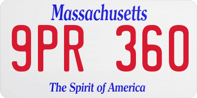 MA license plate 9PR360