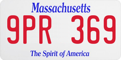 MA license plate 9PR369