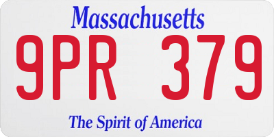 MA license plate 9PR379