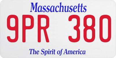 MA license plate 9PR380