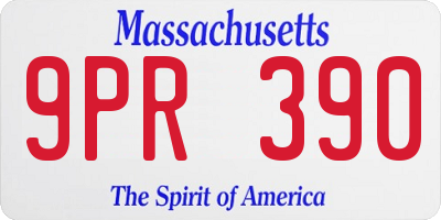 MA license plate 9PR390