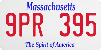 MA license plate 9PR395