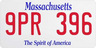 MA license plate 9PR396