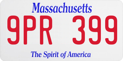 MA license plate 9PR399