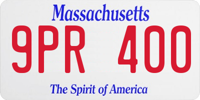 MA license plate 9PR400