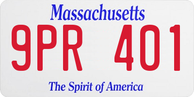 MA license plate 9PR401