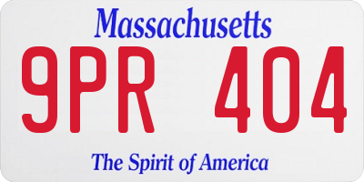MA license plate 9PR404