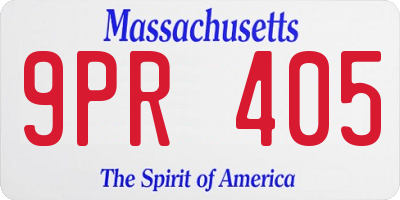 MA license plate 9PR405