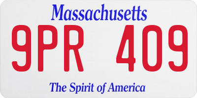 MA license plate 9PR409