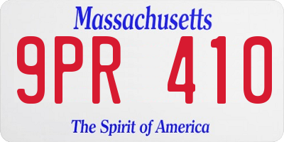 MA license plate 9PR410
