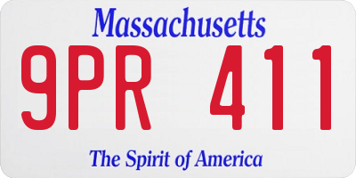 MA license plate 9PR411
