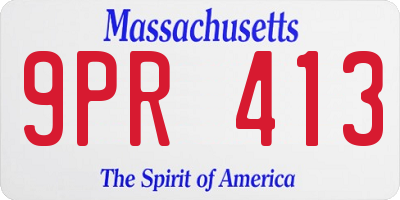 MA license plate 9PR413