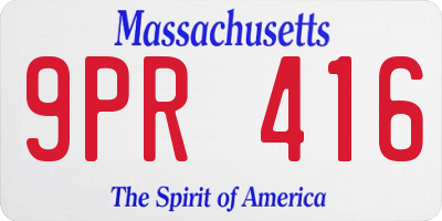 MA license plate 9PR416