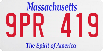 MA license plate 9PR419