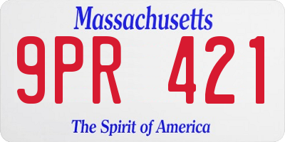 MA license plate 9PR421