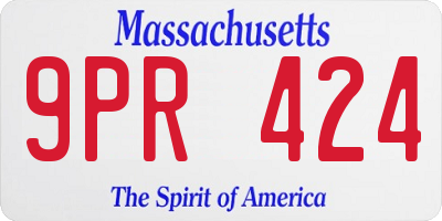 MA license plate 9PR424