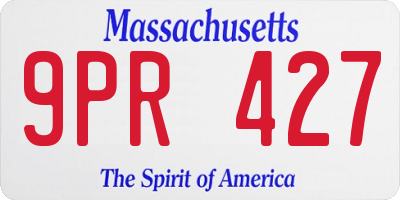 MA license plate 9PR427