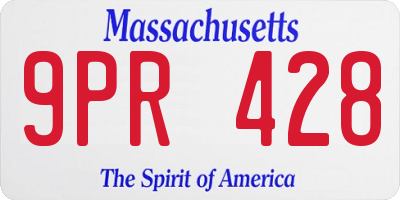 MA license plate 9PR428