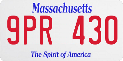 MA license plate 9PR430
