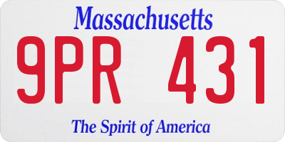 MA license plate 9PR431