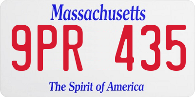 MA license plate 9PR435