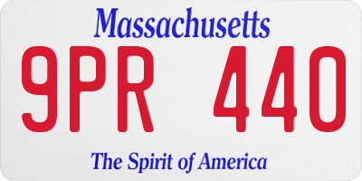 MA license plate 9PR440