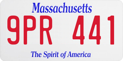 MA license plate 9PR441
