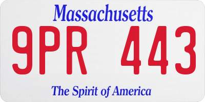 MA license plate 9PR443