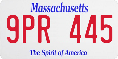 MA license plate 9PR445