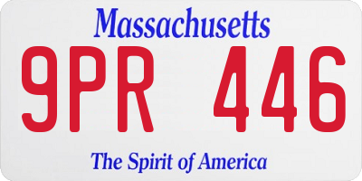 MA license plate 9PR446